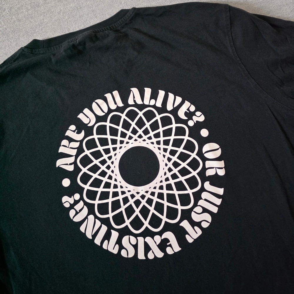 Springfield Mens Black Boxy Fit Are You Alive Graphic T-Shirt Large